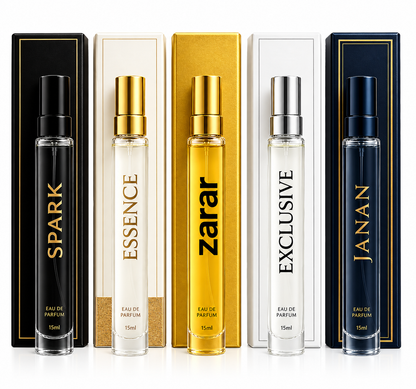 5 Perfume Tester Set for Men & Women | Spark, Essence, Zarar, Exclusive & Janan | 5×35ml Eau de Parfum