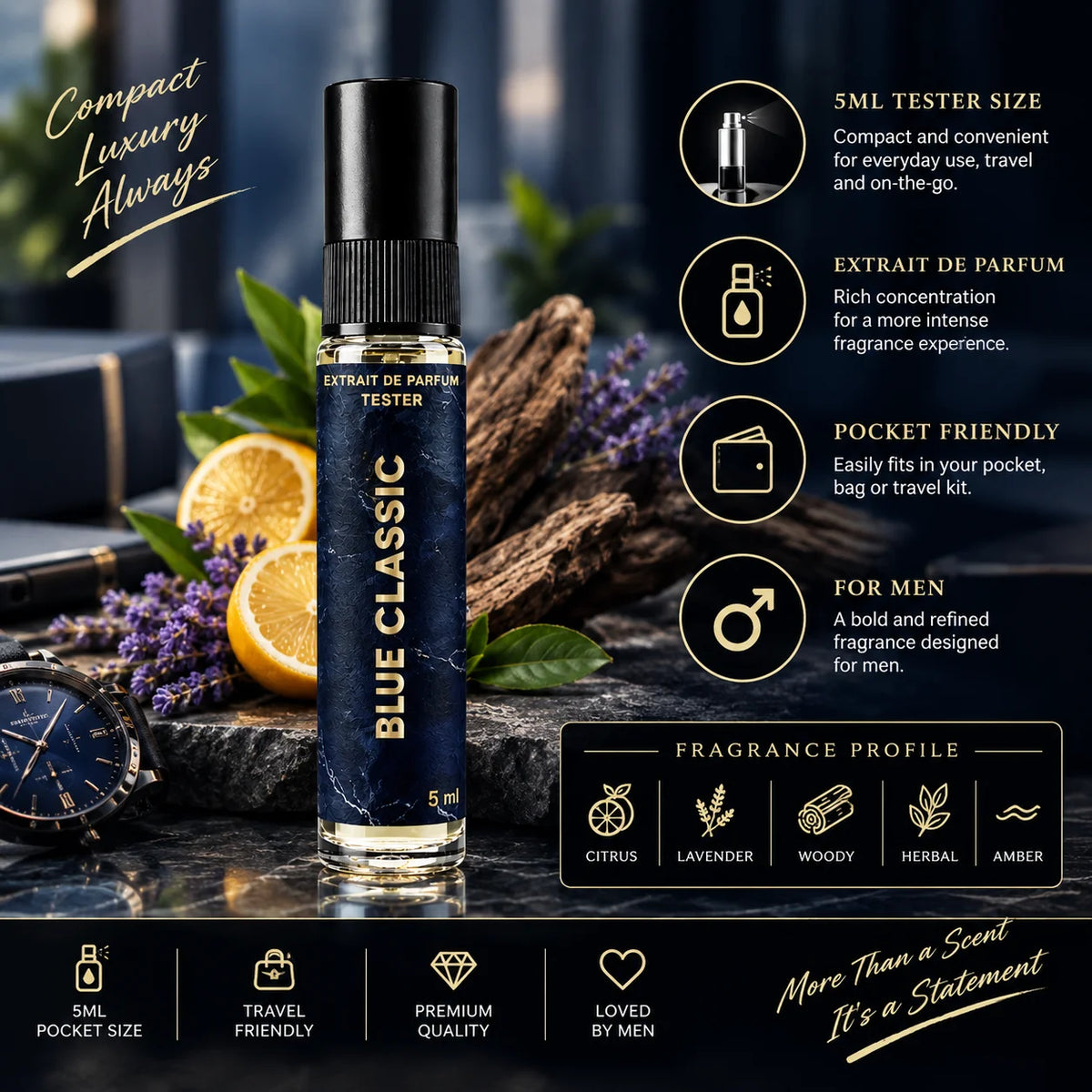 Impression of Bleu De Chanal | 5ml Perfume Tester for Men | Fresh Citrus Woody