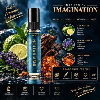 Impression of LV Imagination | 5ml Perfume Tester for Men | Fresh Citrus Aromatic Woody