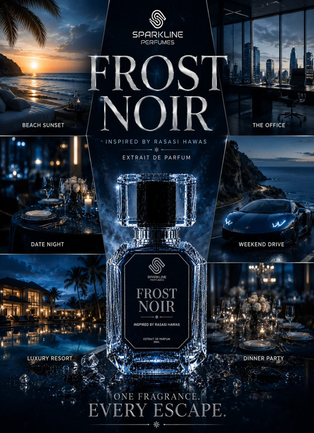 Rasasi Hawas Inspired Perfume  | 50ml Extrait De Parfum | Sparkline